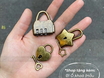 Rương gỗ viền da đinh tán bo nắp [03 Size - Tặng ổ khóa] Cao 14 - 20cm RUONG-GO-05